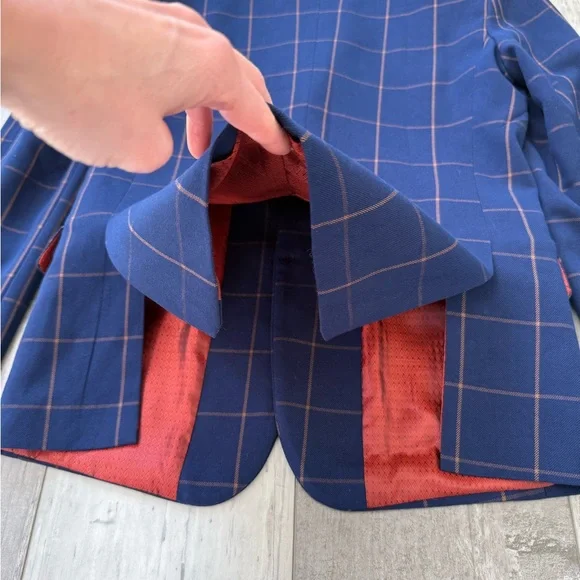 YuanLu Boys Navy Windowpane Plaid Suit Set Jacket Pants Size 12 Formal - Picture 8 of 14